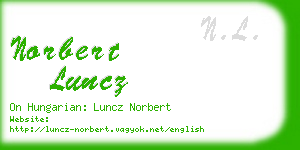 norbert luncz business card